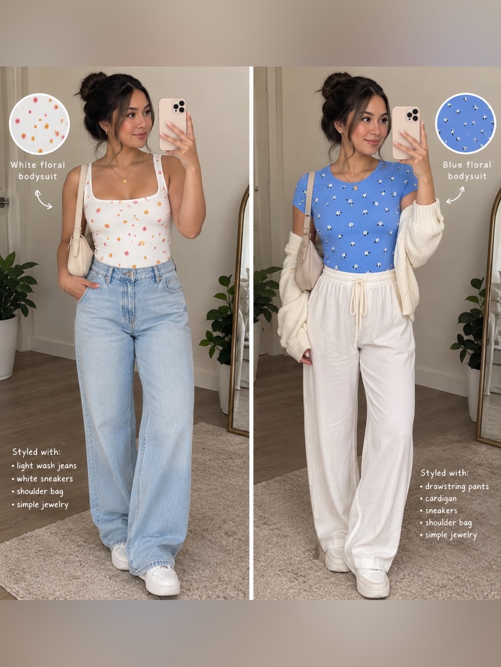 Two Cute Floral Bodysuits